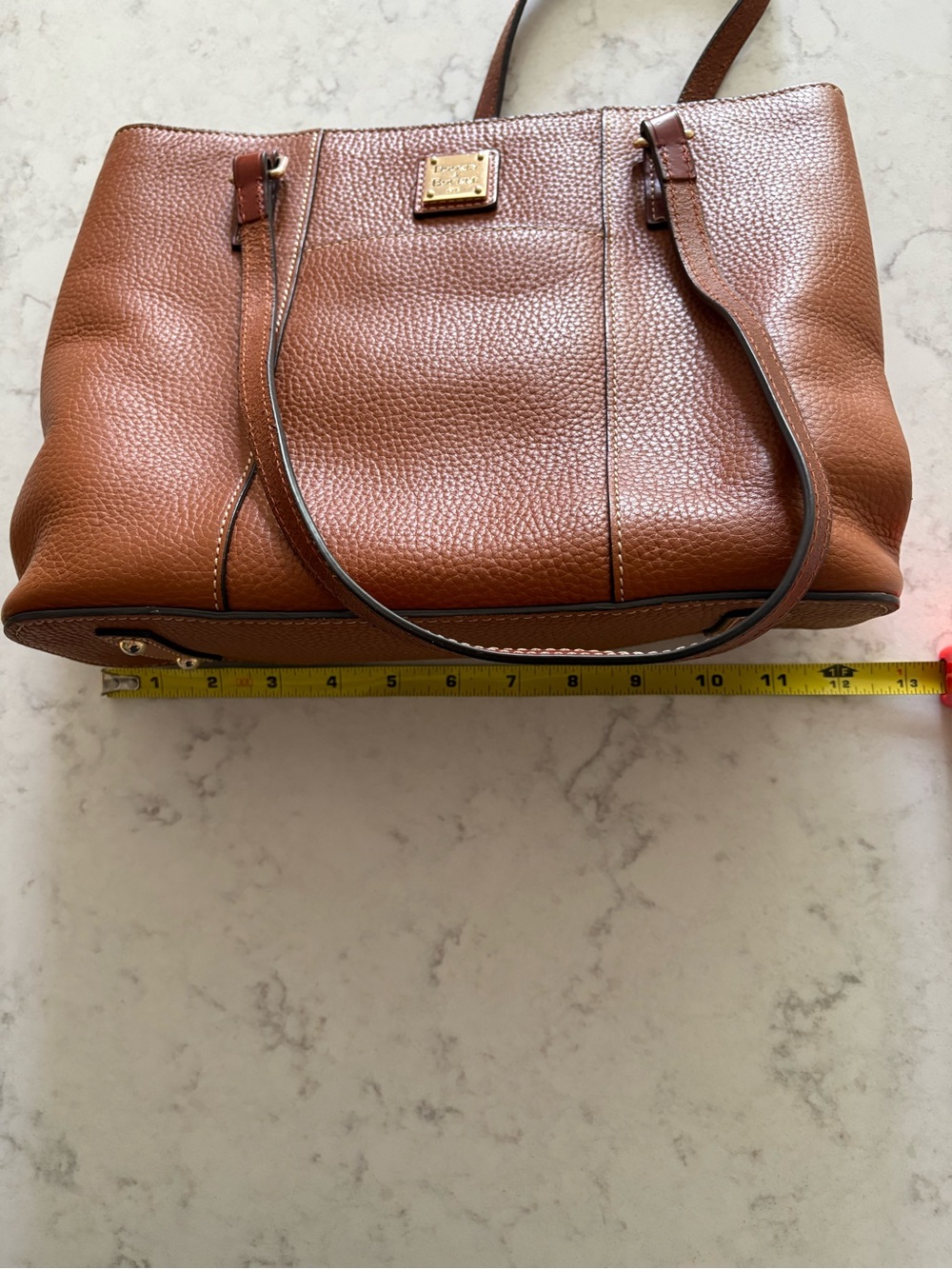 Dooney & Bourke Pebbled Leather Tote in Saddle - Picture 3 of 4